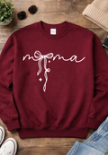 White Mama Script with Bow  - Maroon Crewneck
