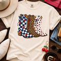 Triple Cowgirl Boot Design - Ivory Tee