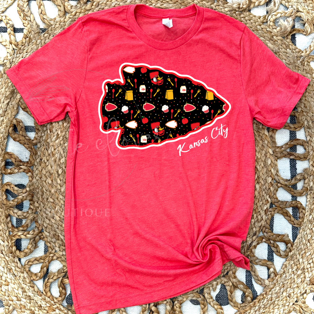 LUNCH LADY THEMED ARROWHEAD - RED TEE