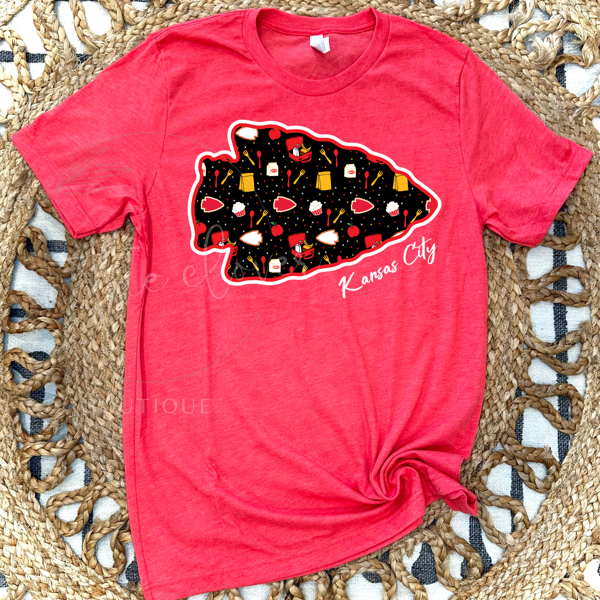 LUNCH LADY THEMED ARROWHEAD - RED TEE