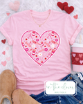 Retro Nurse Themed Heart - Light Pink Tee