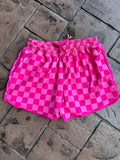 Checkered pink shorts