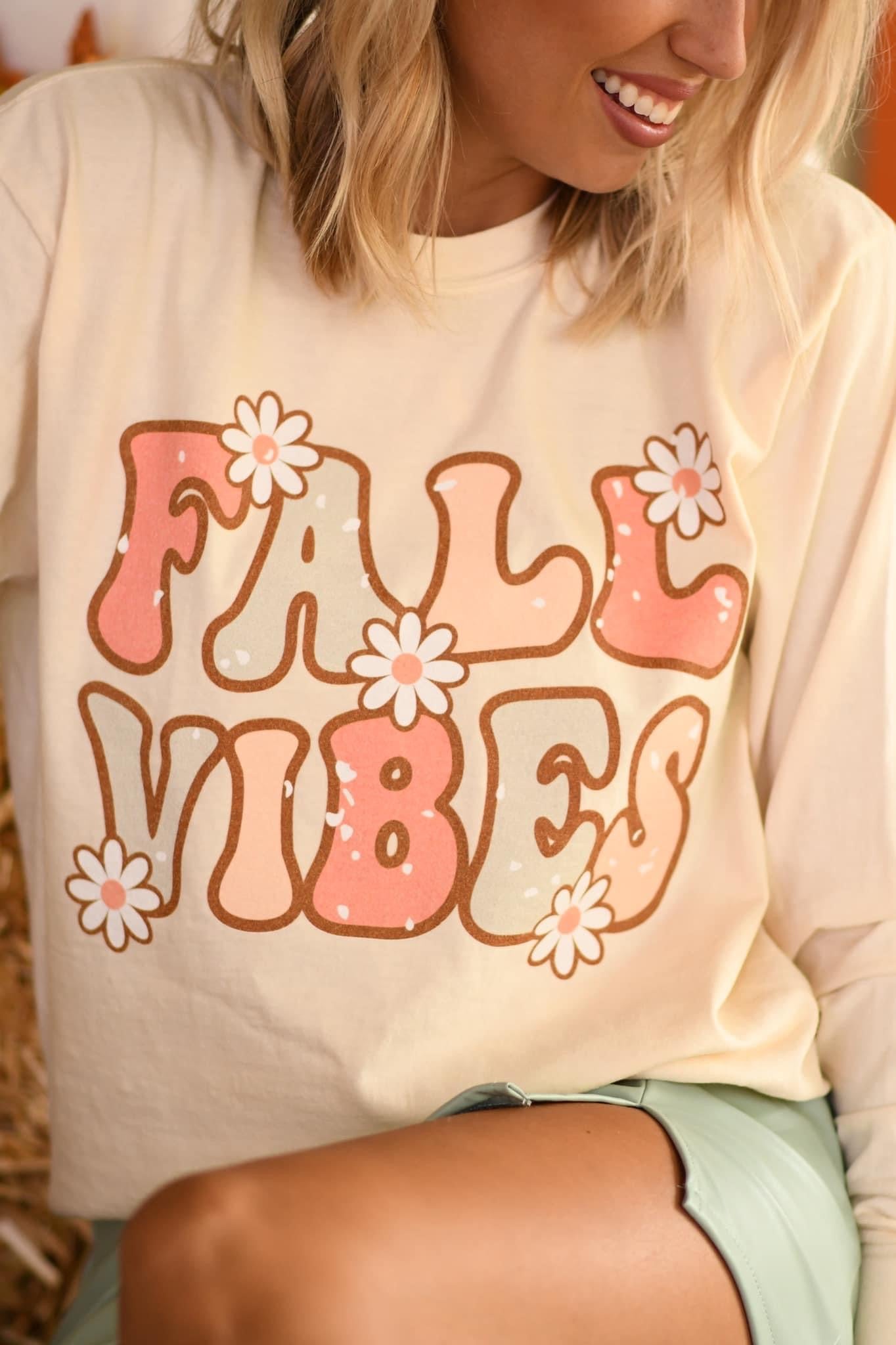 FALL VIBES DAISY LONG SLEEVE TEE