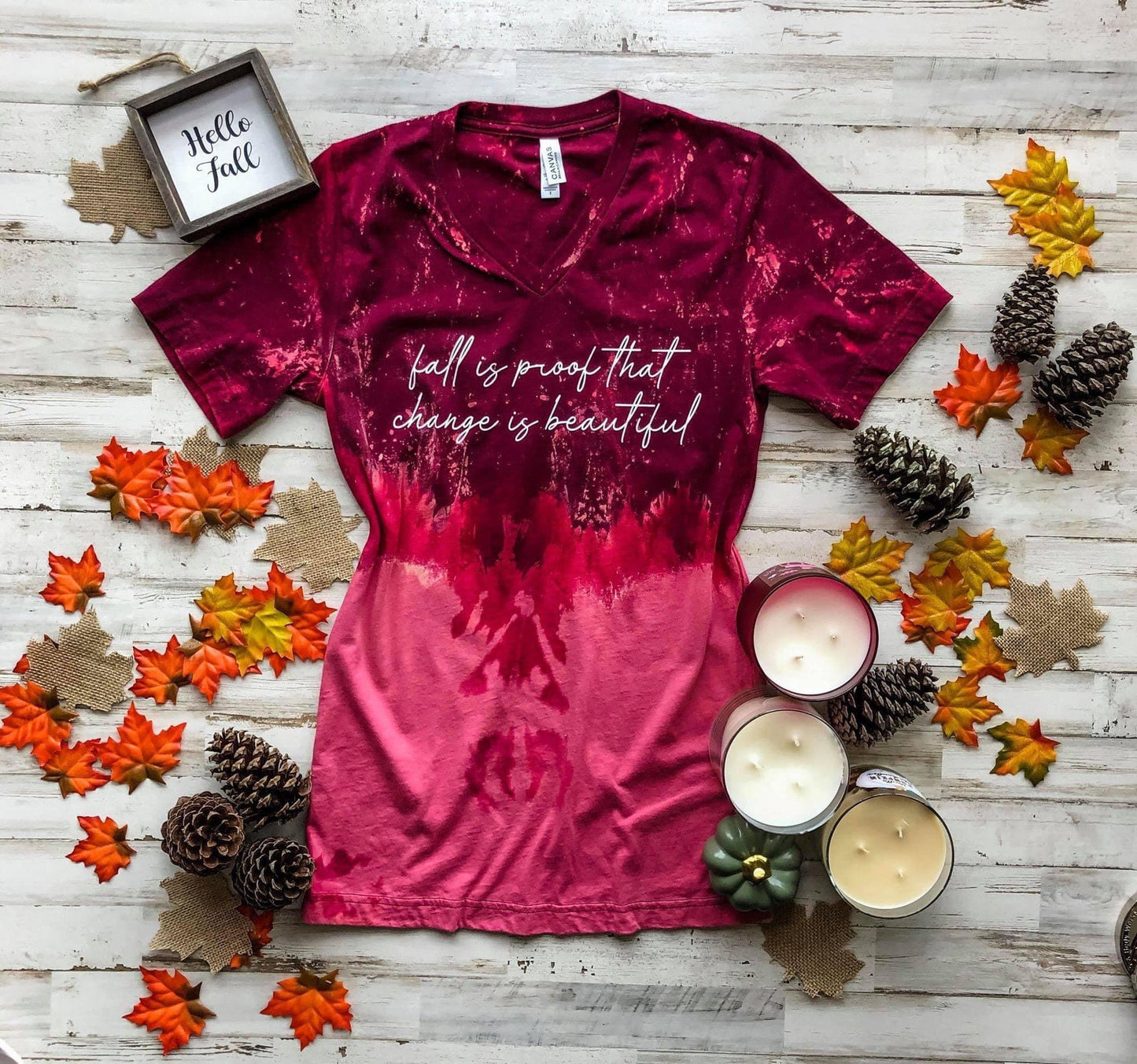 Bleached Fall is Proof Maroon Tee