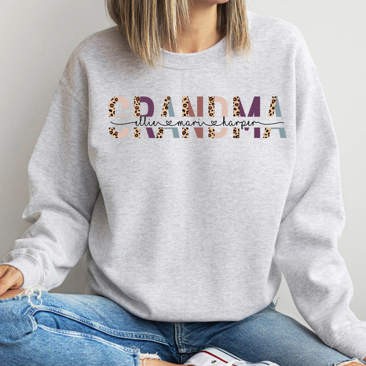 Leopard Personalized Grandma Crewneck