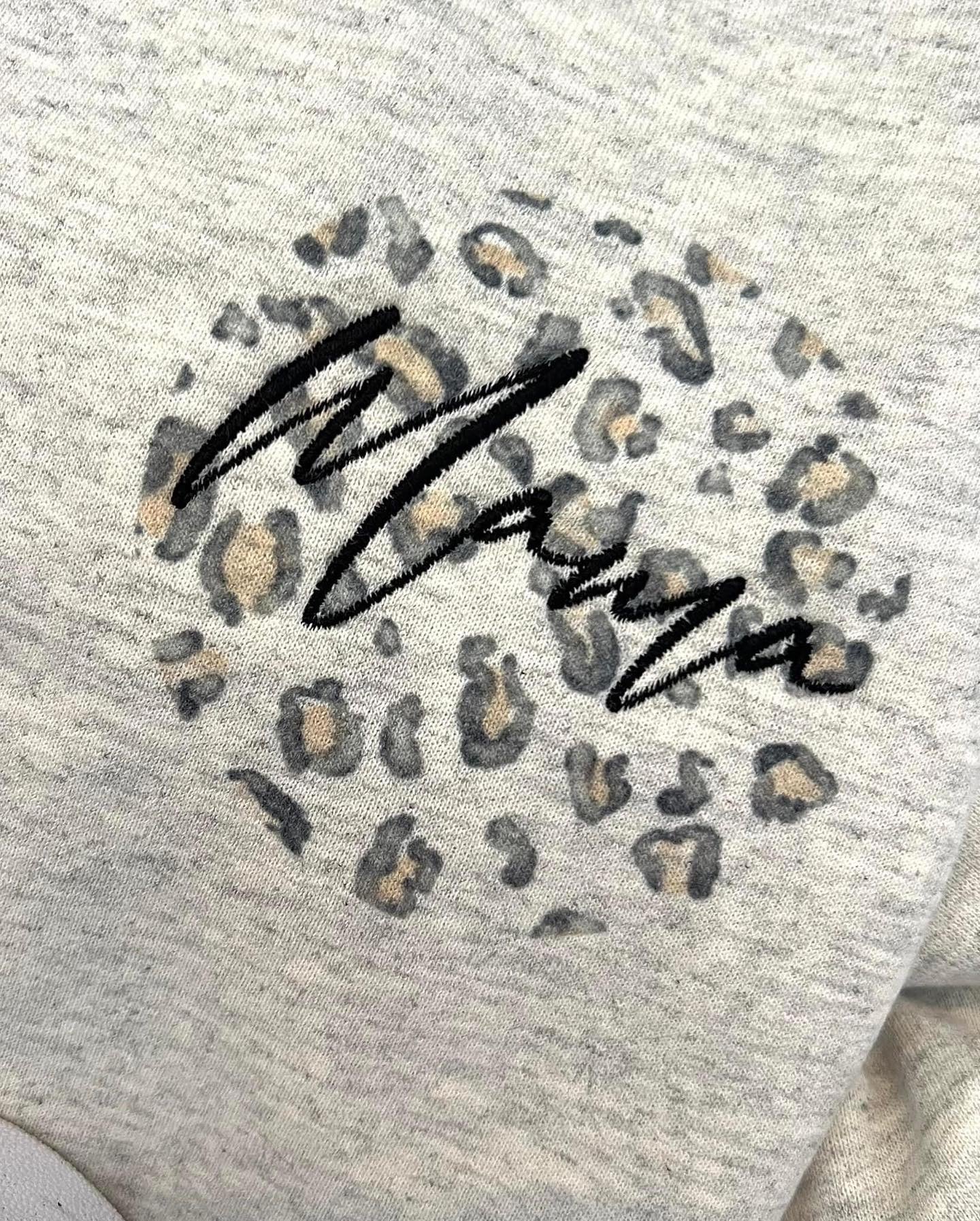 Embroidered Leopard Mama Crewneck