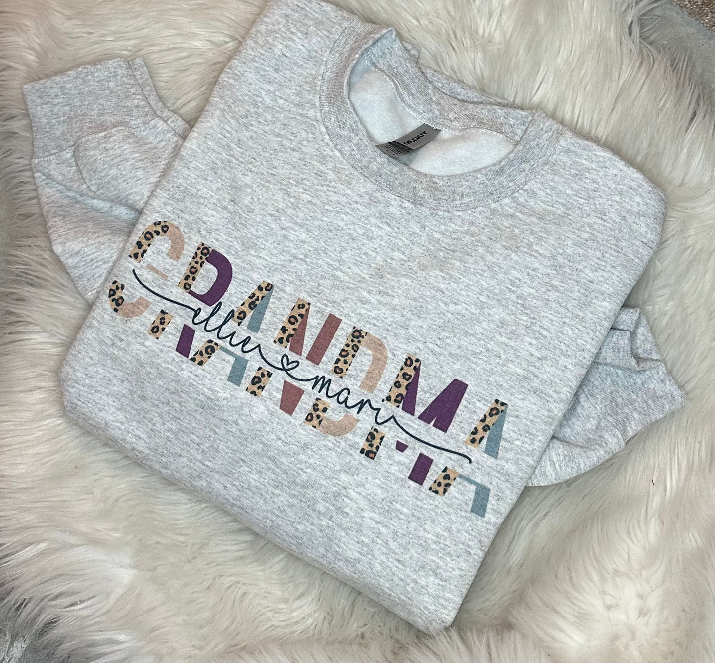 Leopard Personalized Grandma Crewneck