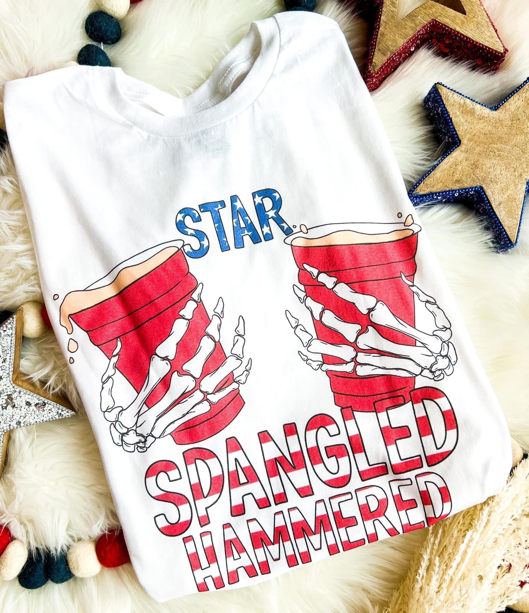 STAR SPANGLED HAMMERED - WHITE TEE